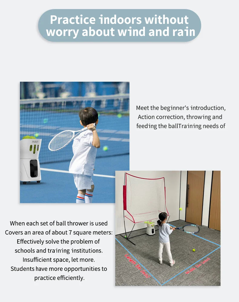 Máquina Lanzapelotas Tenis PUSUN PT-Mini Pro - Control App Smart 65+ Pelotas - Regalo Perfecto Navidad Tenistas