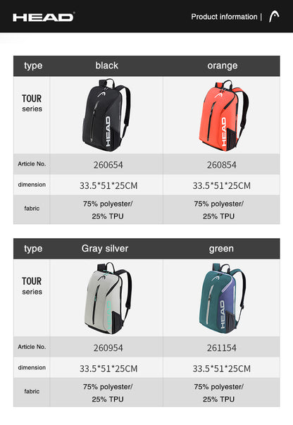 Mochila HEAD Tour Team Profesional - Mochila Matchday  Tenis  Unisex