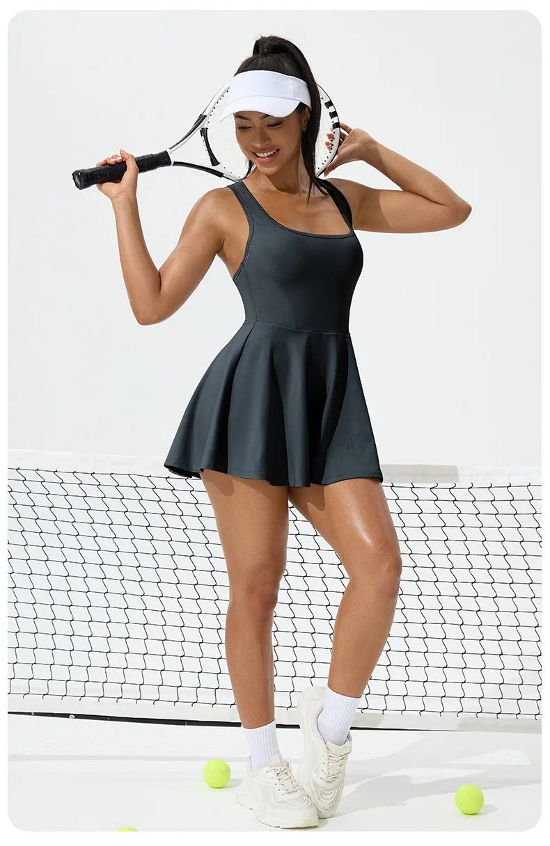 Women's Summer Tennis Sport Dress - Breathable Quick-Drying Tennis Dress