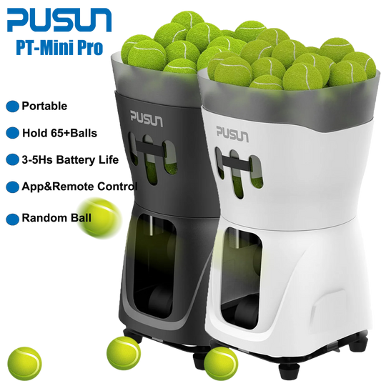 Máquina Lanzapelotas Tenis PUSUN PT-Mini Pro - Control App Smart 65+ Pelotas - Regalo Perfecto Navidad Tenistas