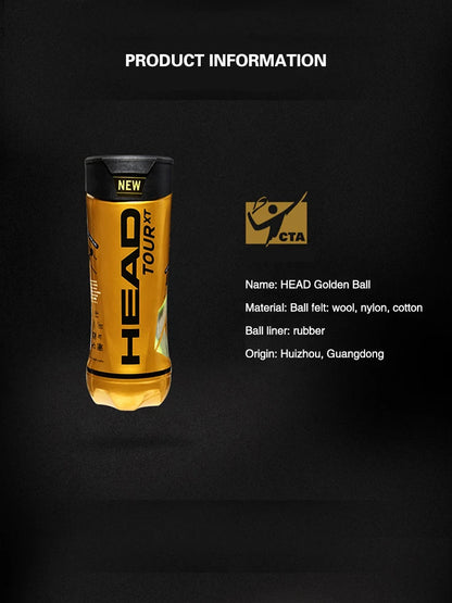 HEAD Tour XT Professional Tennis Balls - Tube of 3 High-Resistance Competition Balls