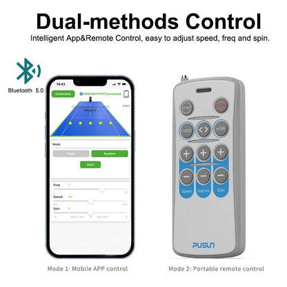 Máquina Lanzapelotas Tenis PUSUN PT-Mini Pro - Control App Smart 65+ Pelotas - Regalo Perfecto Navidad Tenistas