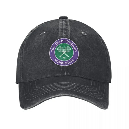 Gorra Wimbledon Tennis Vintage -  Distressed Ajustable Unisex para Running y Outdoor