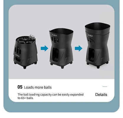 Máquina Lanzapelotas Tenis PUSUN PT-Mini Pro - Control App Smart 65+ Pelotas - Regalo Perfecto Navidad Tenistas