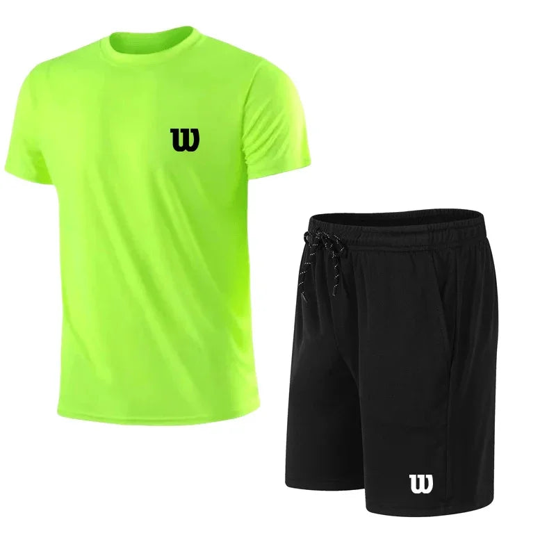 Conjunto Deportivo Hombre Transpirable - Set Tenis Padel Running Manga Corta Loose Fit