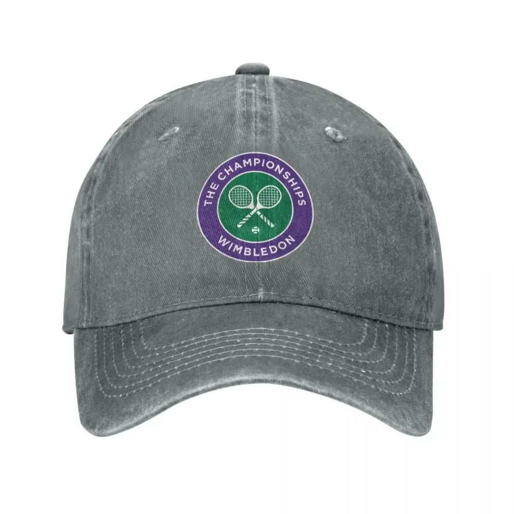 Gorra Wimbledon Tennis Vintage -  Distressed Ajustable Unisex para Running y Outdoor