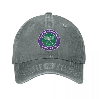 Gorra Wimbledon Tennis Vintage -  Distressed Ajustable Unisex para Running y Outdoor