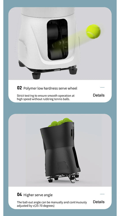 Máquina Lanzapelotas Tenis PUSUN PT-Mini Pro - Control App Smart 65+ Pelotas - Regalo Perfecto Navidad Tenistas