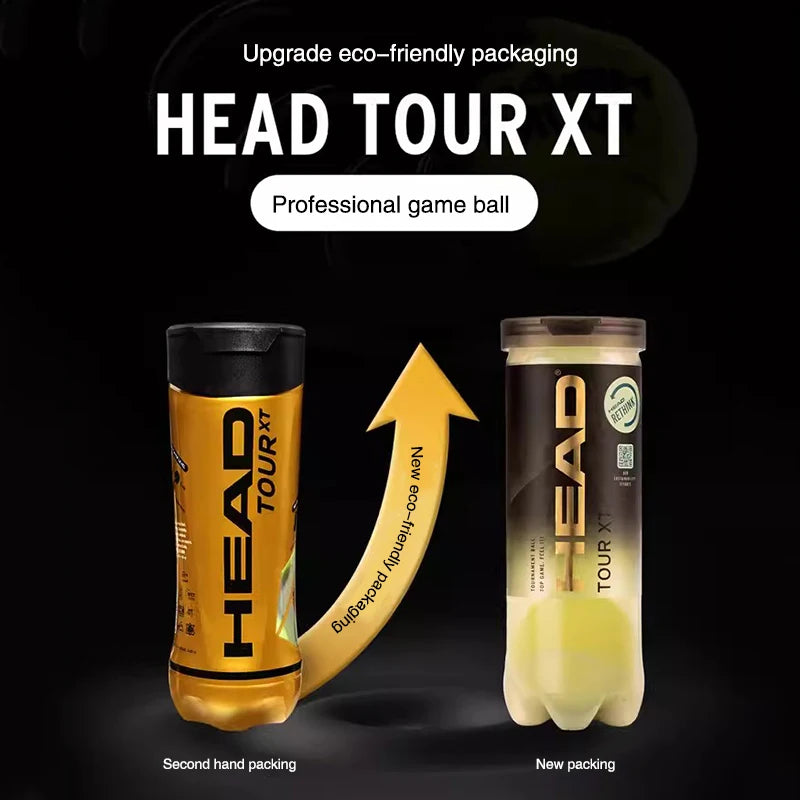 HEAD Tour XT Professional Tennis Balls - Tube of 3 High-Resistance Competition Balls
