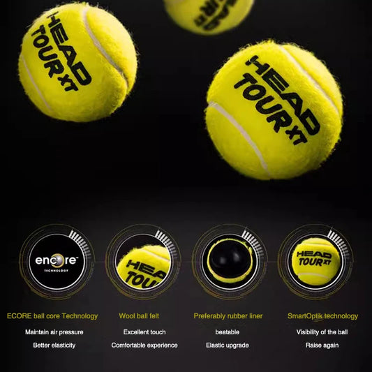 Pelotas Tenis HEAD Tour XT Profesionales - Tubo 3 Pelotas Alta Resistencia Competición