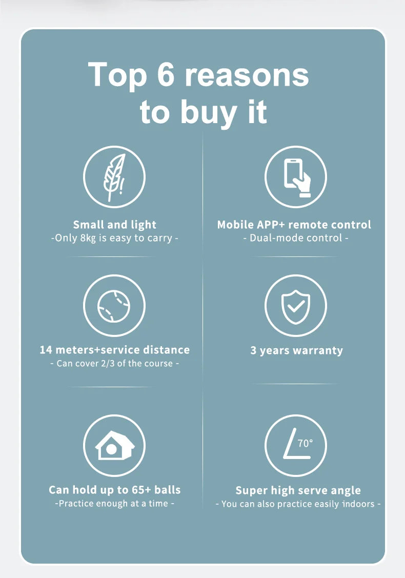 Máquina Lanzapelotas Tenis PUSUN PT-Mini Pro - Control App Smart 65+ Pelotas - Regalo Perfecto Navidad Tenistas