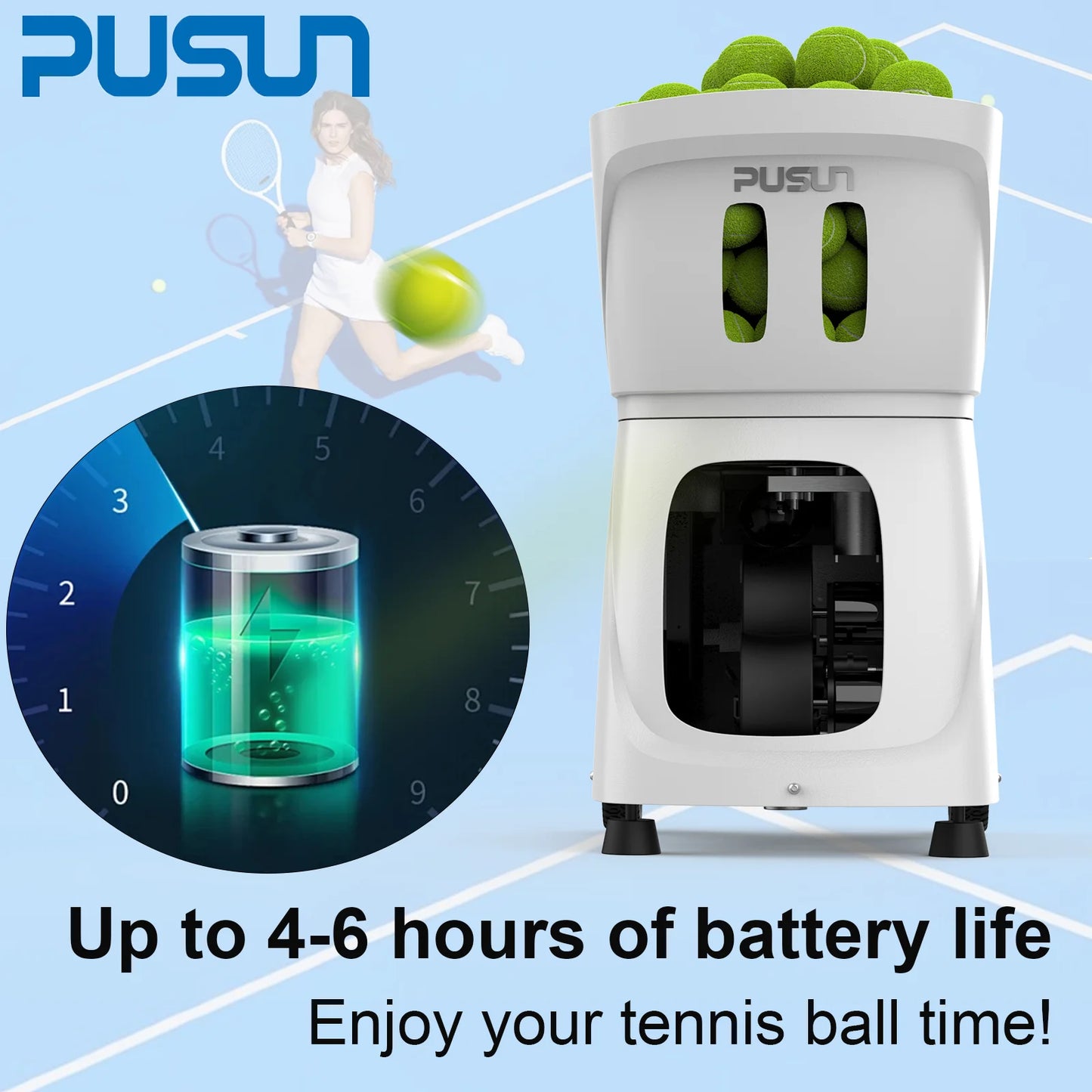 Máquina Lanzapelotas Tenis PT SMART PRO BLACK - Sistema Inteligente Profesional Alta Capacidad