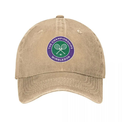 Gorra Wimbledon Tennis Vintage -  Distressed Ajustable Unisex para Running y Outdoor