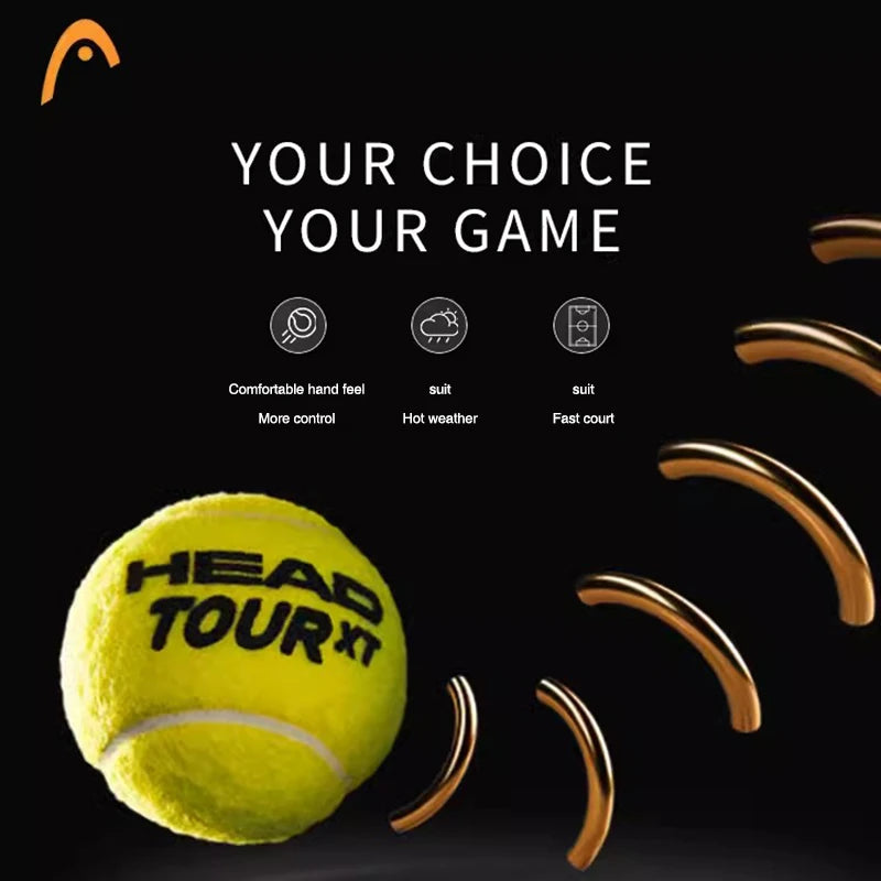 HEAD Tour XT Professional Tennis Balls - Tube of 3 High-Resistance Competition Balls