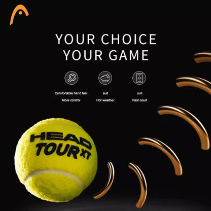 HEAD Tour XT Professional Tennis Balls - Tube of 3 High-Resistance Competition Balls