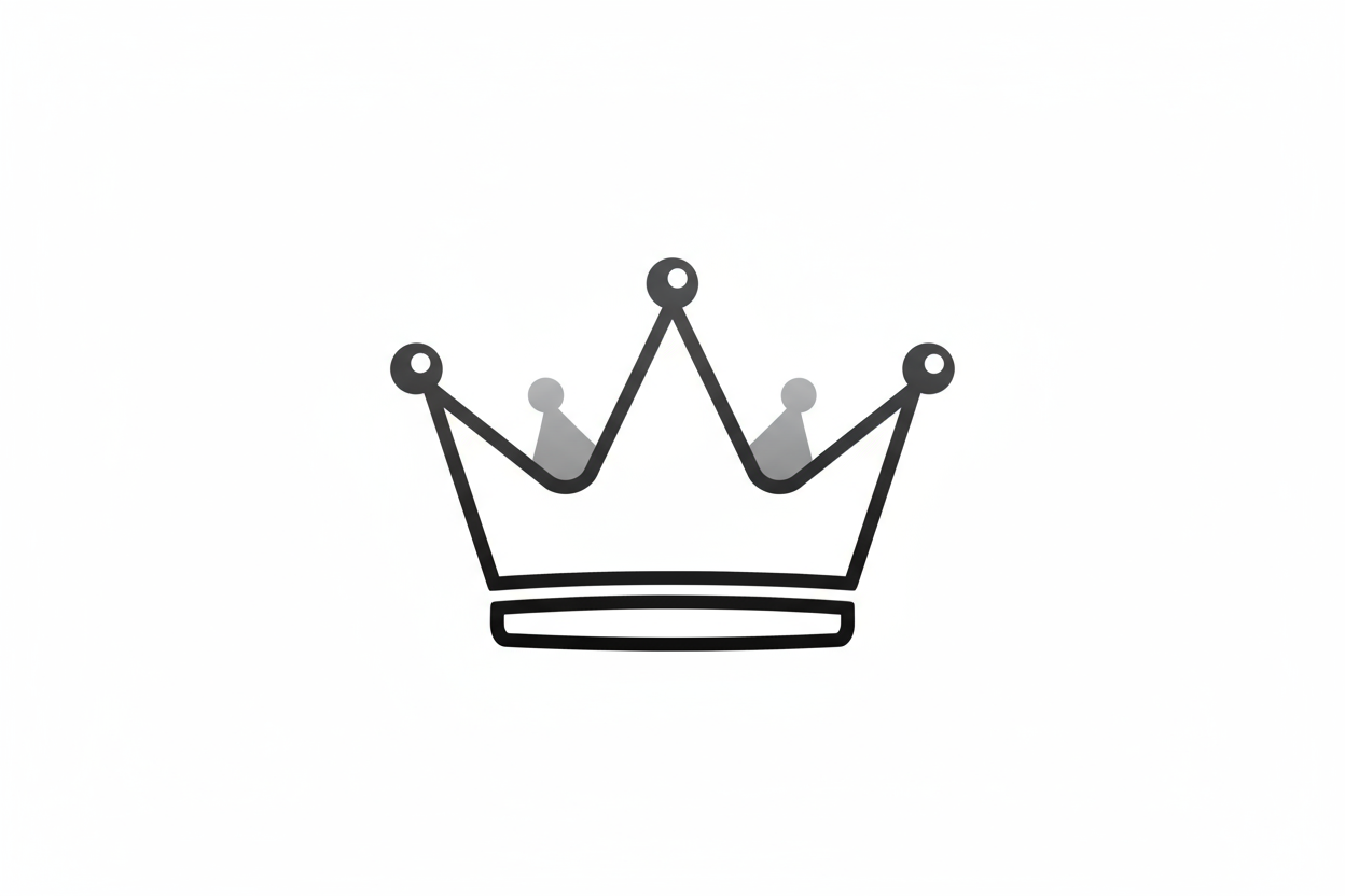 EMOJI DE CORONA A BLANCO Y NEGRO