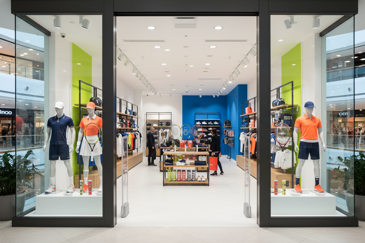 me generas una tienda de tenis en un centro comercial 