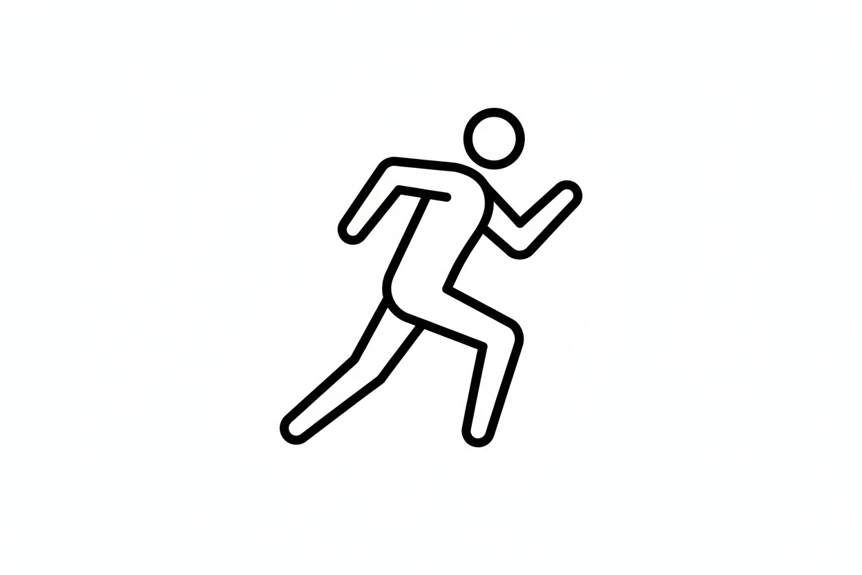 un emoji de alguien corriendo blanco y negro 