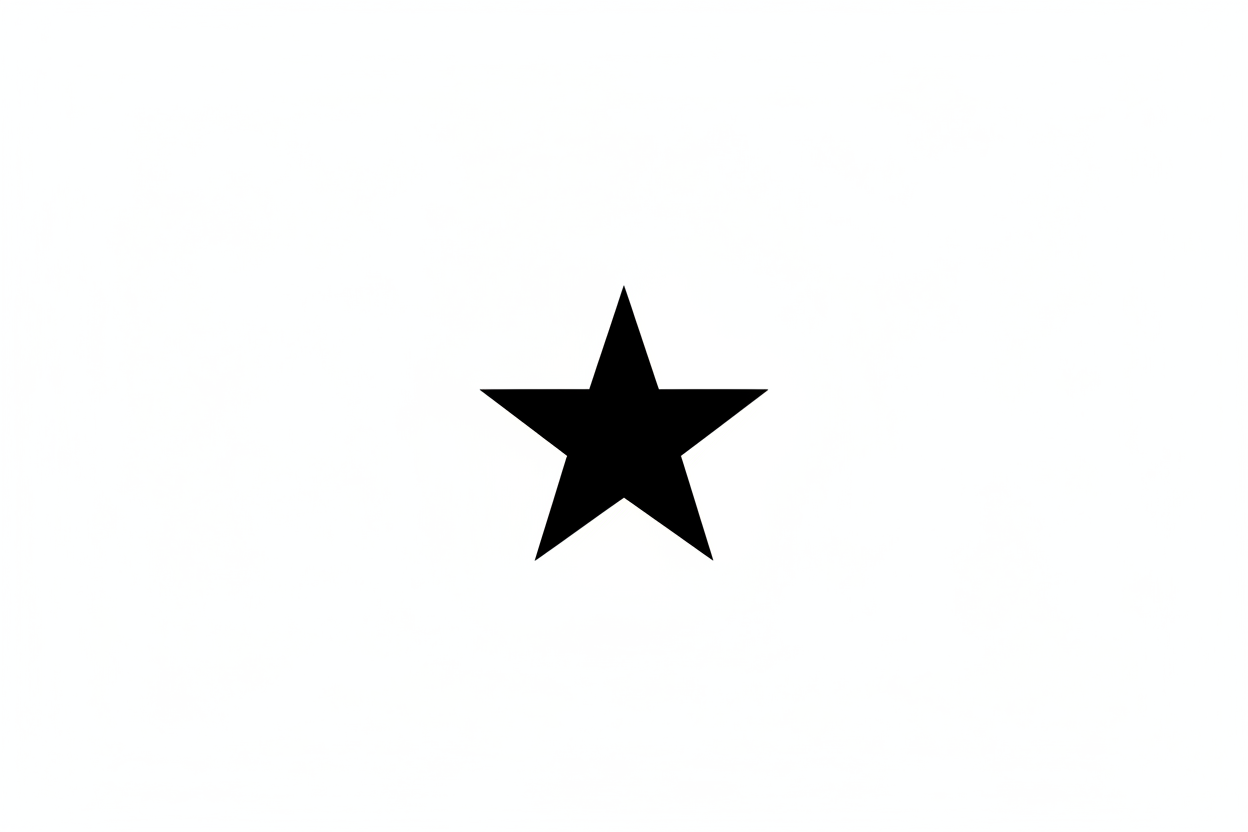un emoji de estrella a blanco y negro