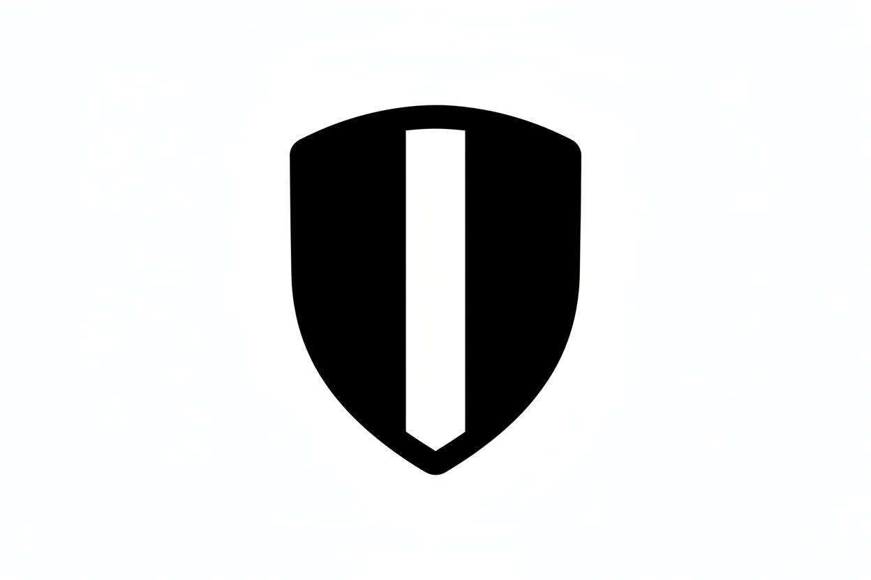 un emoji de un escudo a blanco y negro 